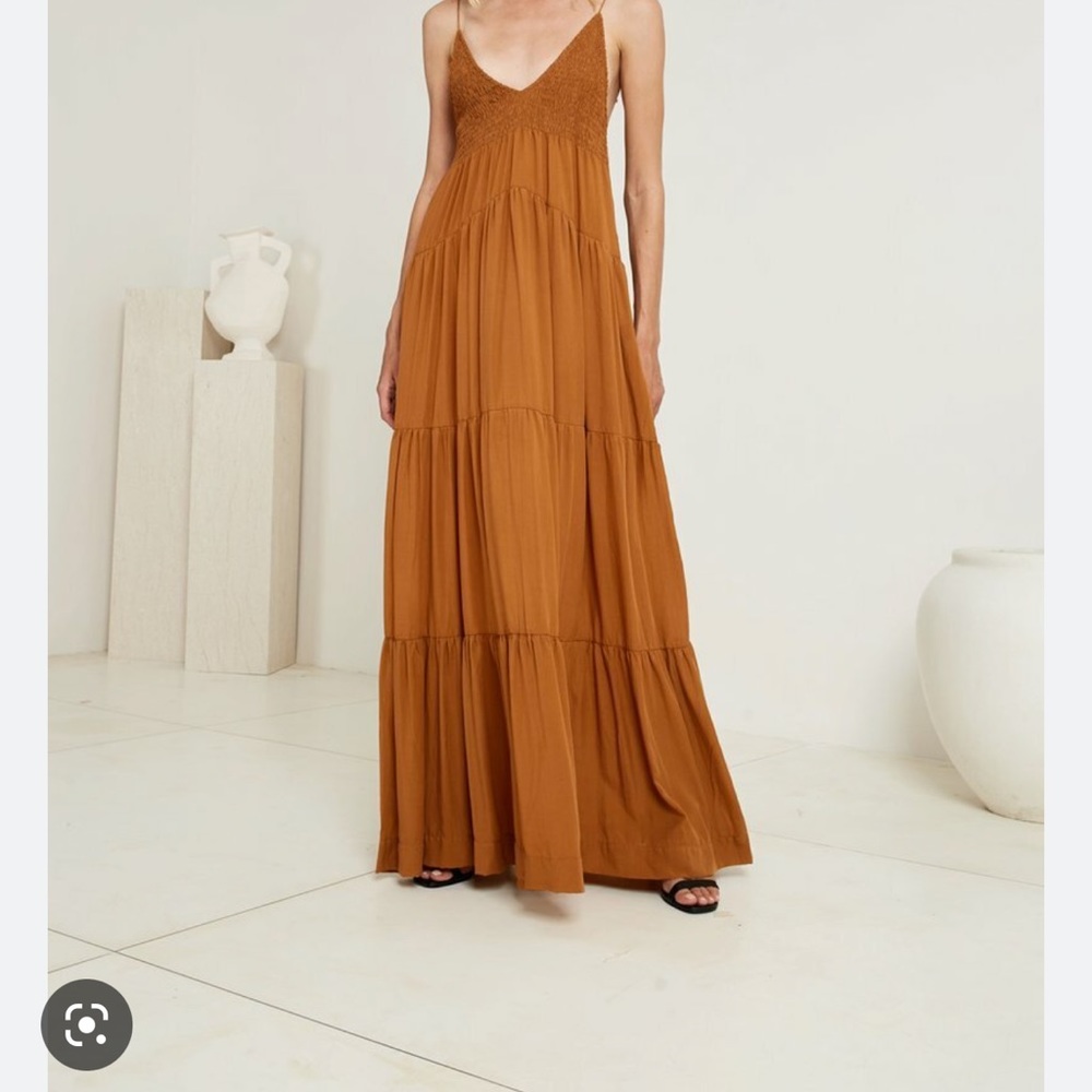 S/W/F Shirred Maxi Dress In Cabin - Picture 5 of 8